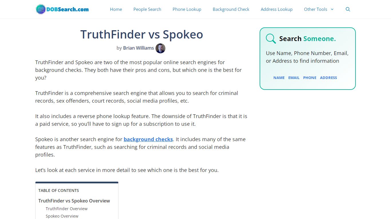 TruthFinder vs Spokeo: An Expert Comparison For 2022 - DOBSearch.com