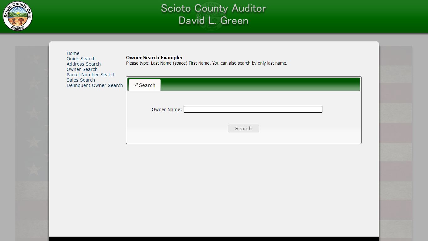 Scioto County Auditor > OwnerSearch